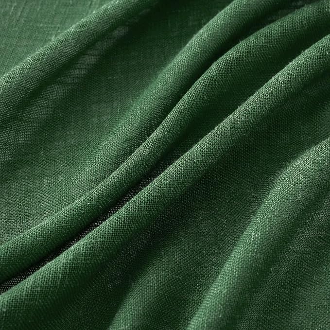 MIULEE Emerald Green Linen Curtains 52x84 Inch Long - Image 4