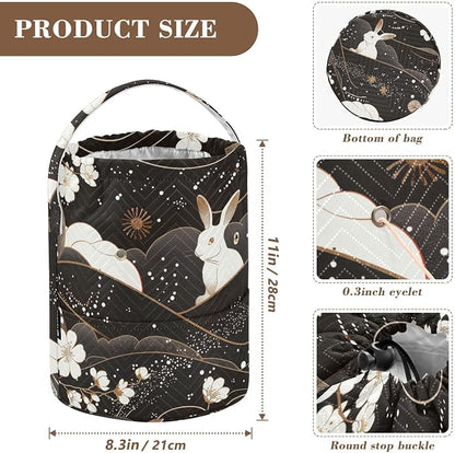 Bunny Chinese Style Yarn Bag Small Crochet Bag Drawstring Yarn Storage - Image 3