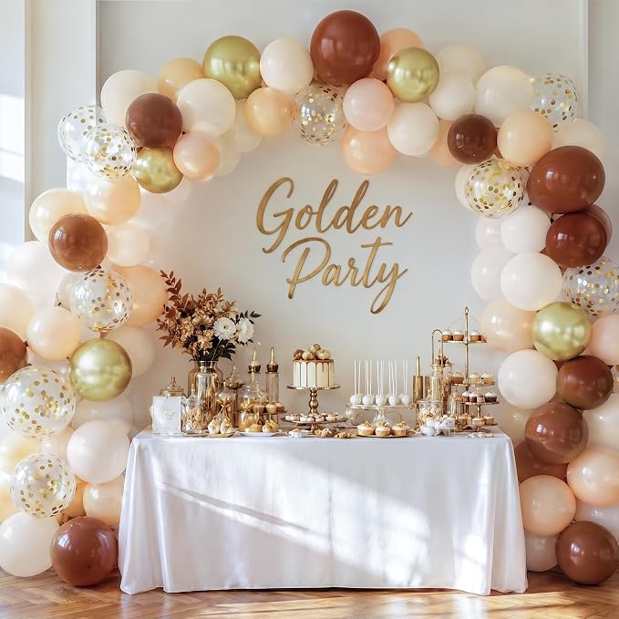 Brown Gold Balloons, Anniversary, Graduation, Wedding Party Decorations - Image 8