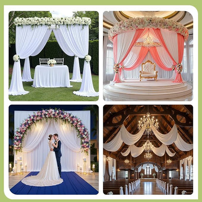 60ft×12ft White Backdrop Curtain - Image 2