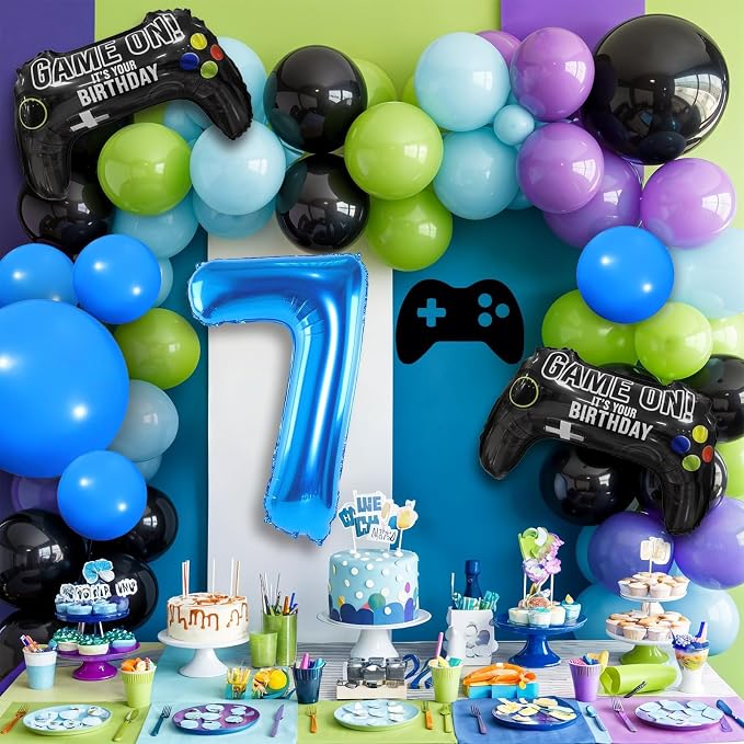 7th Birthday Video Game Balloons Arch, 7th Party Balloons Garland Kit 7th - Image 4