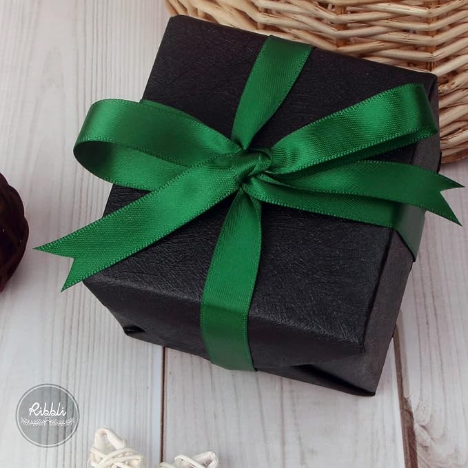 Ribbli Forest Green Double Faced Satin Ribbon, 1/2 Inch x Continuous 25 Yards - Image 2