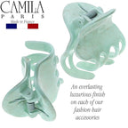 Camila Paris CP3088 French Hair Clip for Women, Set of 2 Small Mint Girls Hair Claw Clips Fashion Durable Hair Accessories for Women, Luxury Ladies Strong Hold No Slip Grip Clamp, Made in France