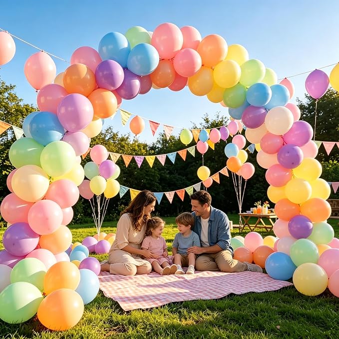 Rainbow Balloons, 65 Pieces Multi Colorful Latex Balloon - Image 5
