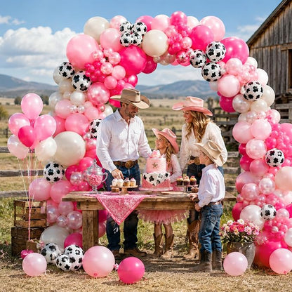 HILAVO Cowgirl Balloon Arch Kit Cow Print Balloons Hot Pink Light Pink Pearl - Image 7