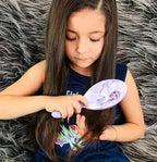 Frozen Princess Elsa Hair Accessory 5 Pcs Set - 1 Regular 9 inch Frozen Hairbrush & 4 Frozen Scrunchies - Detangling Brush & Elastic Hair Ties Ropes for Girls, Ages 3+