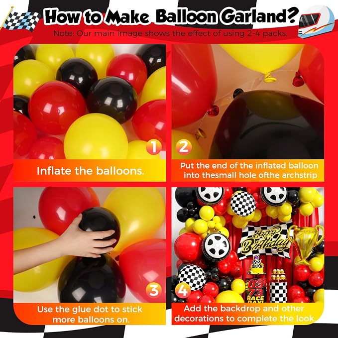 Race Car Balloon Arch Garland Kit - Image 3