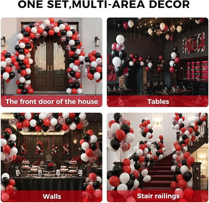 LovesTown 60PCS Black Red Balloon Garland Kit, 12inch Arch Kit Confetti - Image 4