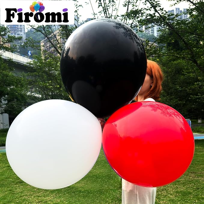 Firomi Black Balloons 18-inch 12 Pack Large Thicken Helium | Big Black Latex - Image 4