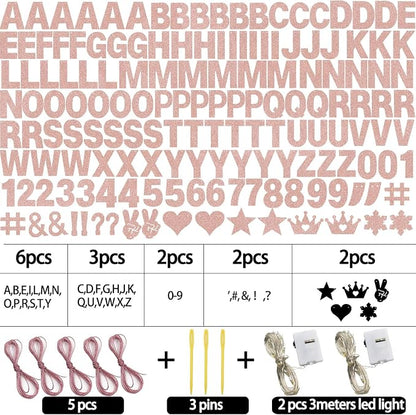 167Pcs DIY Glitter Customizable Banner Kit Custom Banner Happy Birthday Letters - Image 4