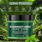 Scalp Scrub with Rosemary & Mint, 2-in-1 Exfoliating Shampoo for Hair Treatment, Includes Silicone Scalp Massager, Removes Buildup & Dandruff, 10.6oz