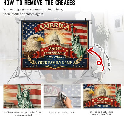 American 250th Anniversary Custom Backdrop 1776-2026, 250 Years of Freedom - Image 5
