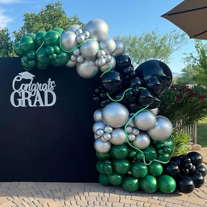 Green Balloons Different Sizes 135pcs 18 12 10 5 Inch Dark Green Balloons Arch - Image 4