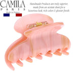 Camila Paris CP3064 French Hair Clip for Women, Handmade, Pink, Small, Girls Hair Claw Clips Jaw, Durable Styling Hair Accessories for Women, Strong Hold No Slip Grip, Made in France