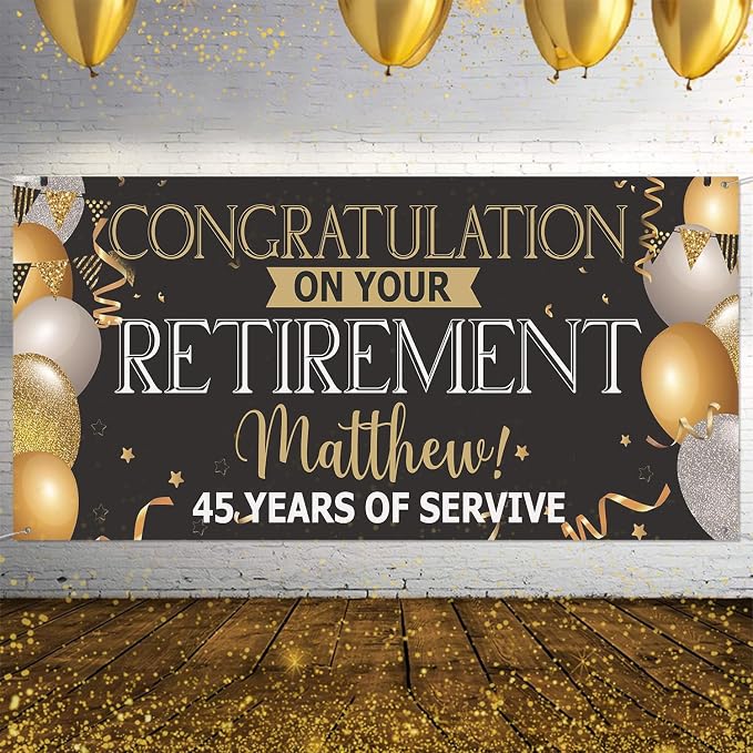 Generic Personalized Retirement Banner, Retirement Party Decorations, 12x24 - Image 2
