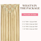 GOO GOO Clip in Hair Extensions Real Human Hair, Remy Human Hair Extensions Clip ins for Women, Natural Human Hair, 22inch 160g 7Pcs, #18D/22F Dirty Blonde Highlights