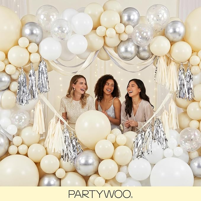 PartyWoo Pastel Yellow Balloons 140pcs Light Pale Yellow Color | 18 12 10 5 - Image 5