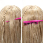 Leinuosen 3 Pcs Triple Teasing Comb for Women Plastic Rat Tail Comb Heat Resistant Pintail Tease Layer Tool for Thick Fine Hair Styling Backcombing Volume Structure(Pink)