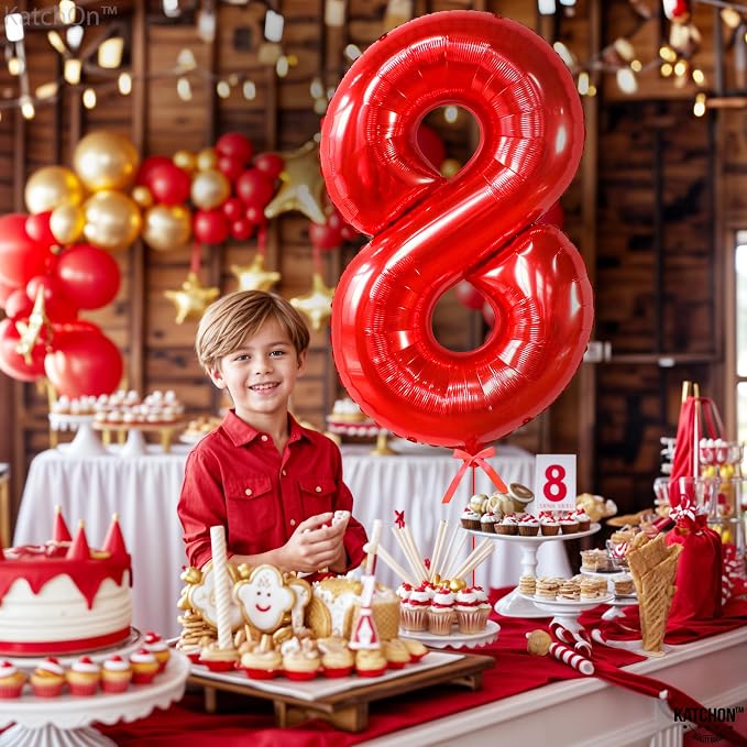 KatchOn, Giant Red 8 Balloon Number - Image 4