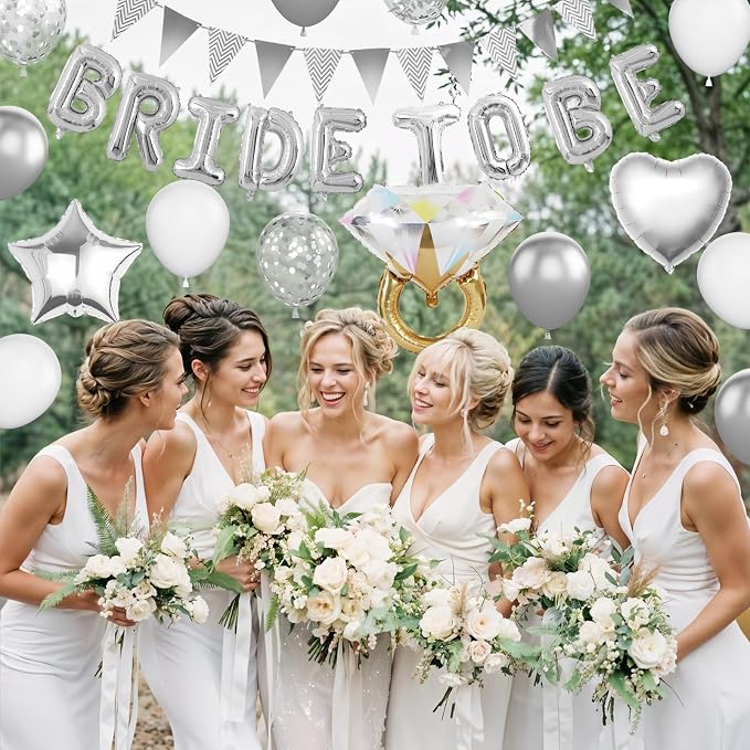 Dagelar Silver Bachelorette Party Decorations, Bride To Be Bridal Shower - Image 4