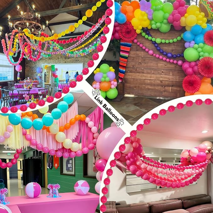 Hot Pink Linking Balloons, Fuschia Tails Balloon - Image 9