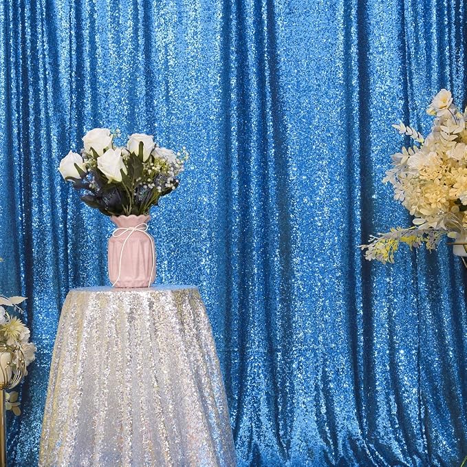 Eternal Beauty Turquoise 3mm Sequin Backdrop 10x10 Ft - Image 3