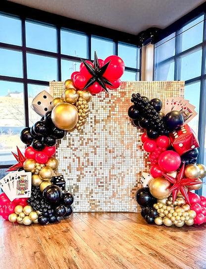 Red Black and Gold Balloons Arch Garland Kit – 131Pcs Latex Balloons - Image 7