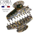 Camila Paris CP3036 French Hair Clip for Thick, Long, Curly & Wavy Hair - Handmade Onyx, Girls' Big Claw Clip, Strong Hold