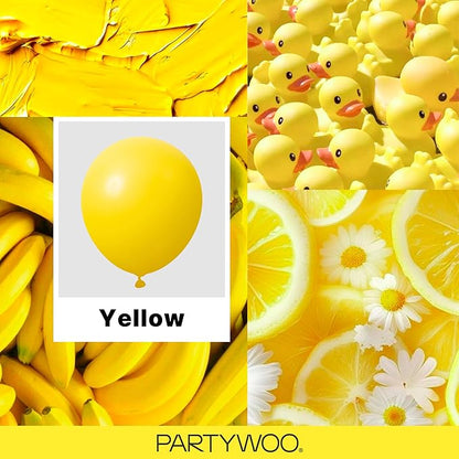 PartyWoo Yellow Balloons 127pcs Matte Yellow Color Different Sizes | 18 12 10 5 - Image 2
