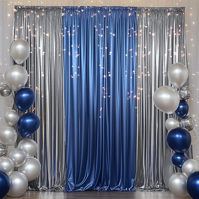 Outpain Thick 20 ft x 10 ft Black Silver Sequin Backdrop Curtain - Image 6