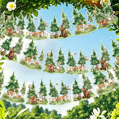 SUNBEAUTY Woodland Animals Banner 13.2FT Baby Shower Garland Party Supplies | by SUNBEAUTY
