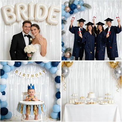 4 Packs White Foil Fringe Curtain - Image 5