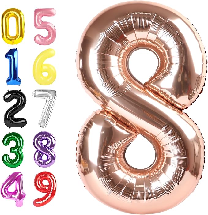 Number Balloons 40 Inch Rose Gold 7 Balloon by Argthjy