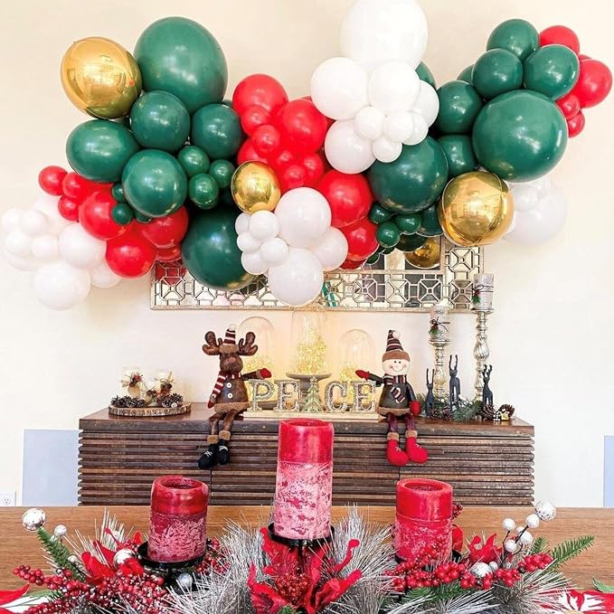 110pcs Dark Green Balloons 12 Inch Green Latex Balloon Arch Kit - Image 5