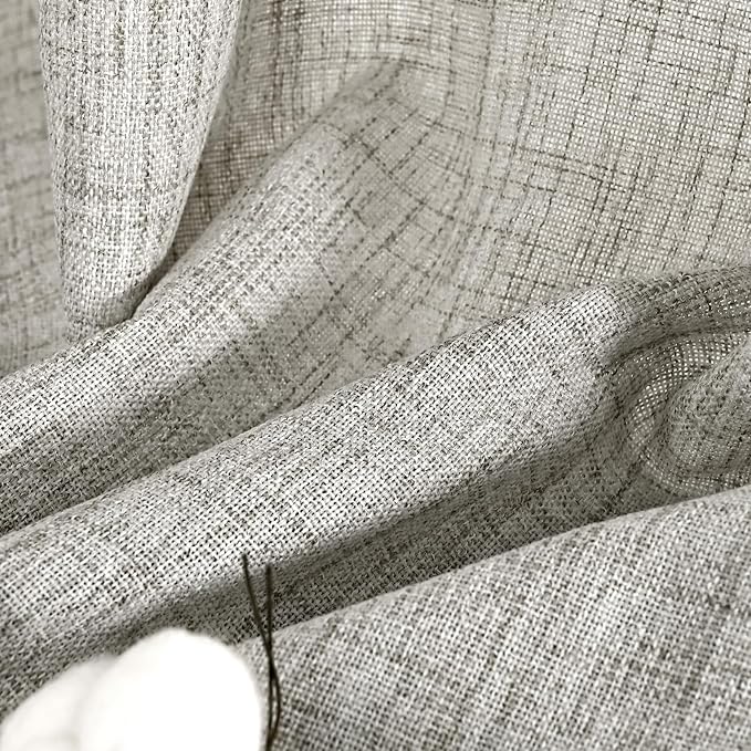 YoungsTex Short Linen Curtains 40 Inches Long, Dark Grey Drapes Light Filtering - Image 9