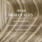 YoungSee Hair Extensions Clip ins Light Brown Clip in Extensions Highlight Clip on Hair Extensions Human Hair Light Brown with Blonde Highlights for Beginners 16Inch 7Pcs 120G