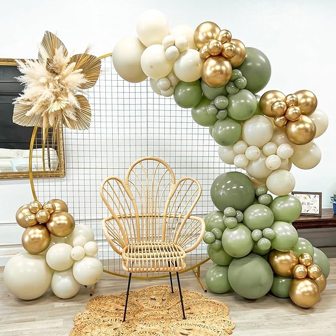 RUBFAC Sage Green Balloons, Baby Shower, Eucalyptus Party Decorations - Image 7