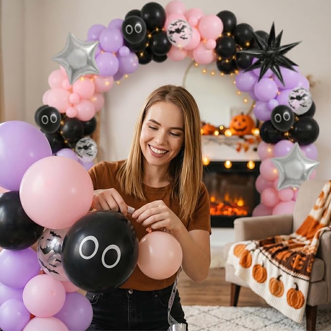 Halloween Balloon Arch Garland Kit, Spooky Party Decorations Background Supplies - Image 5
