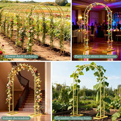 WellSign 7.2FT, 6FT Balloon Arch Backdrop Stand Set of 2 | 2PK Metal Pergola - Image 6
