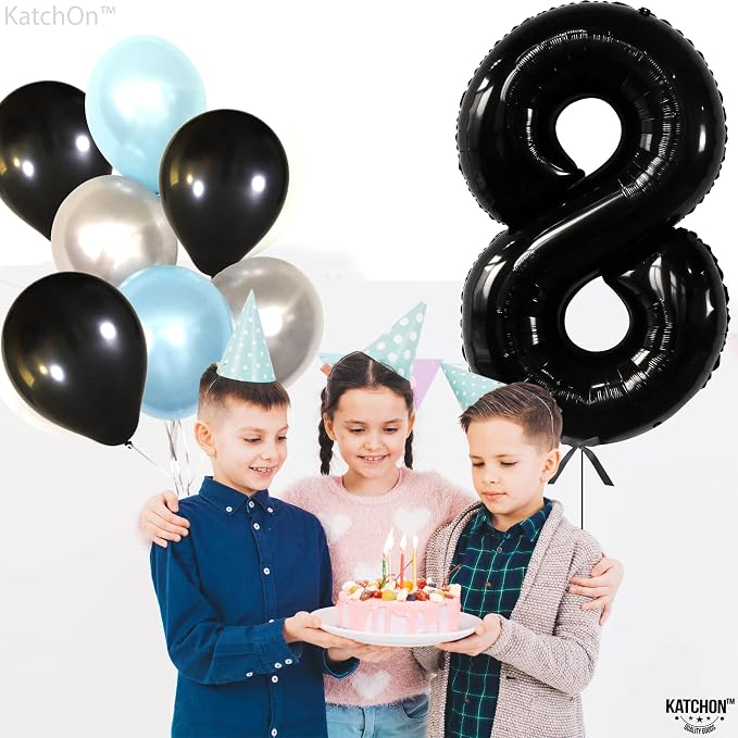 KatchOn, Giant Black Number 8 Balloon - Image 5