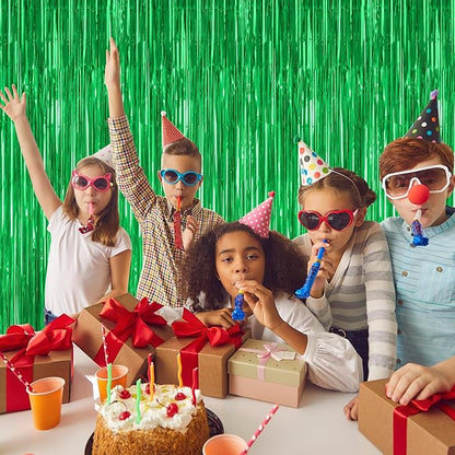 ZATAYE 2 Pack Green Foil Curtain Backdrop Birthday Party Decorations | Green - Image 6