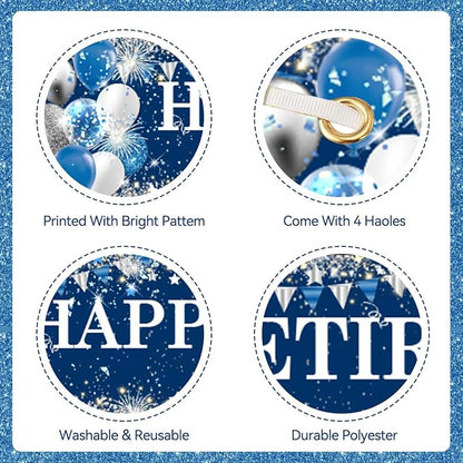 Blue Silver Happy Retirement Banner - Image 3