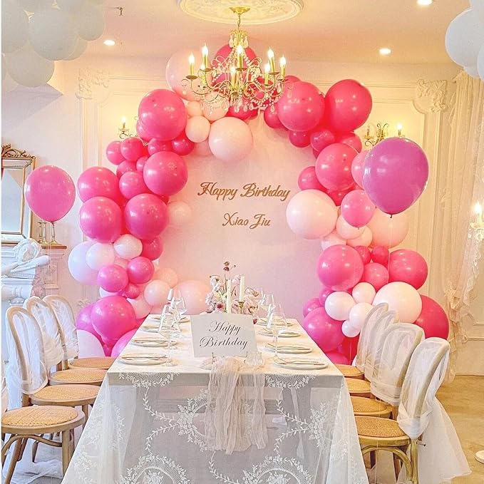 412pcs Hot Pink Balloon Garland Arch Kit 18 12 10 5 Inch Different Sizes Matte - Image 6