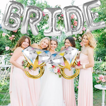 Bride Balloons with 2 Ring Foil Balloons, bachelorette parties and engagements - Image 4