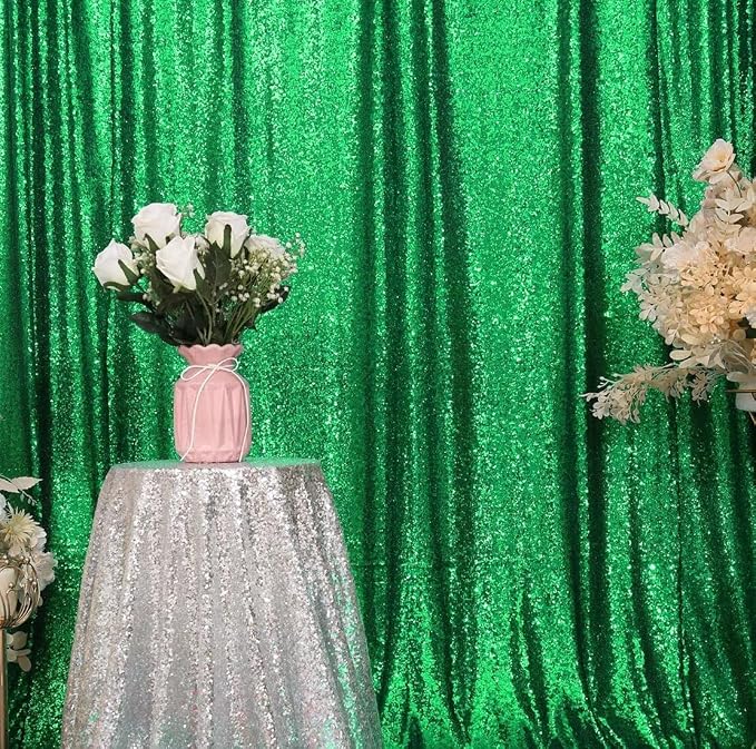 Eternal Beauty Green 3mm Sequin Backdrop 10x10 Ft - Image 5