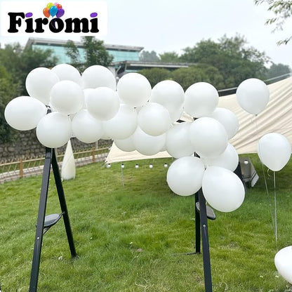 Firomi Matte White Balloons 12-inch 100 Pack Big Thicken | Helium, Round after - Image 4