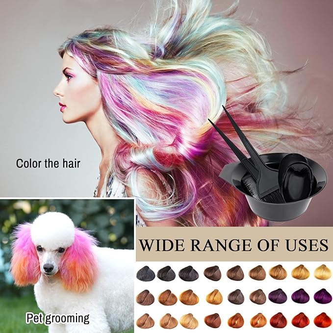 1st Choice Hair Dye Color Brush and Bowl Set, Tint Comb for Hair Tint Dying Coloring Applicator, (2 brushes+Mixing Bowl) …
