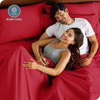 Bare Home Microfiber Pillow Cases - King Size Set of 2 - Cooling Pillowcases - Double Brushed - Red Pillowcases 2 Pack - Easy Care (King Pillowcase Set of 2, Red)