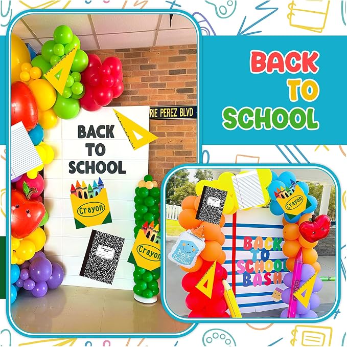 8 Pcs Back to Party Paper Cards Sets 13.8 Inch Colorful Stationery Design Cards - Image 3