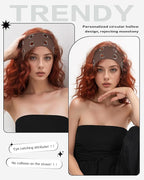 Grommet Headband for Women, Plus Brown 23cm Hollow Out Elastic Hair Band, Eyelets Punk Grunge Stylish Hairband